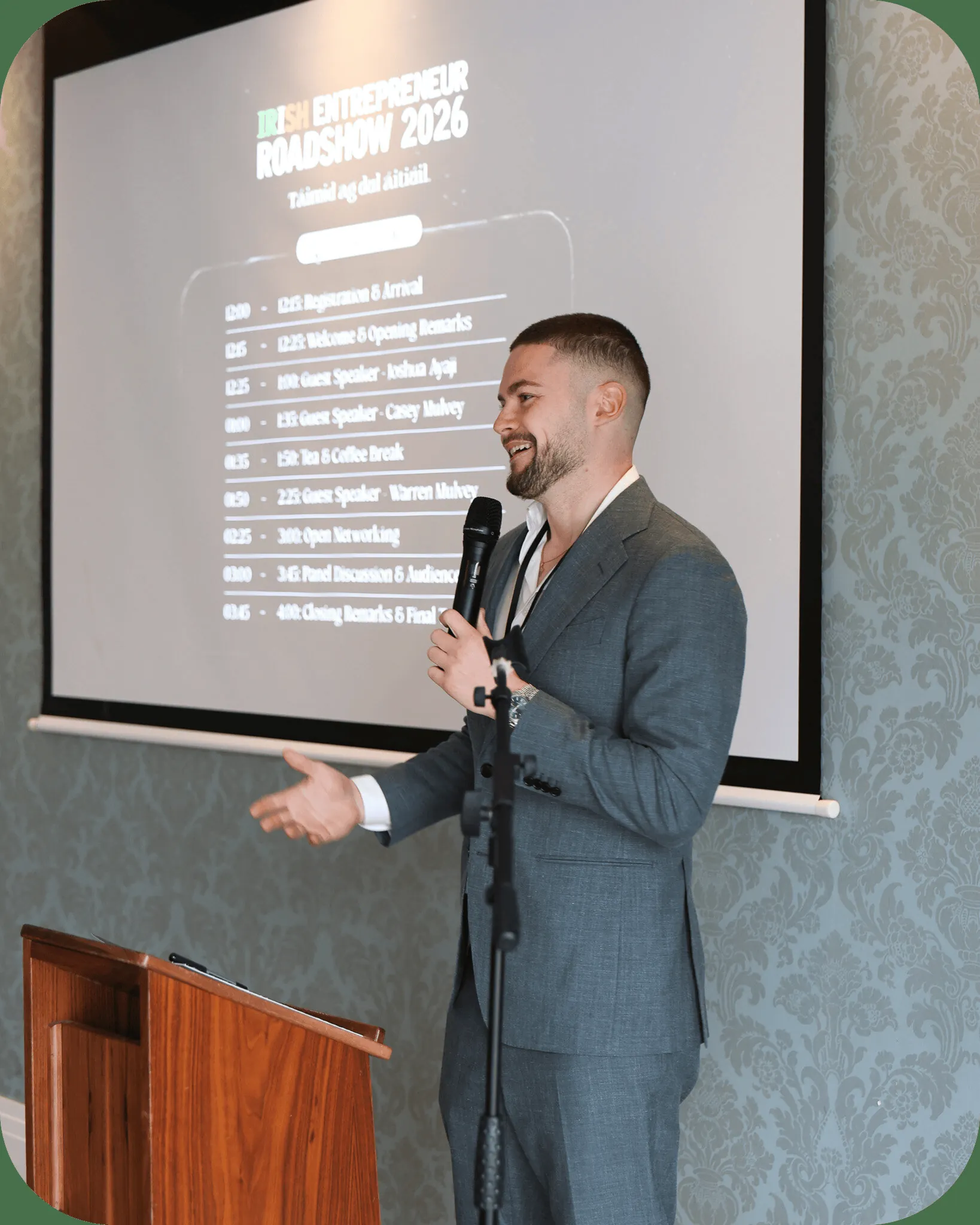 Affinity speaker Warren on stage